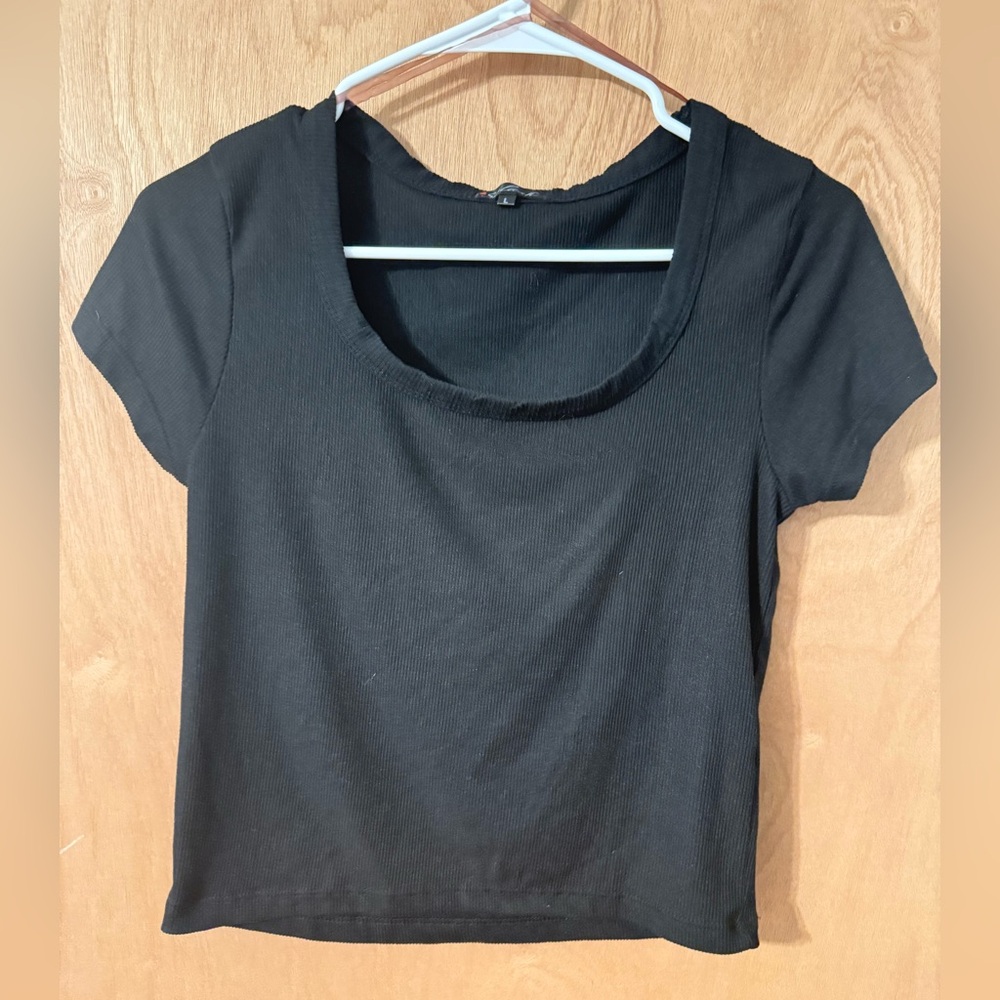Splash Black Crop Short Sleeve T-Shirt